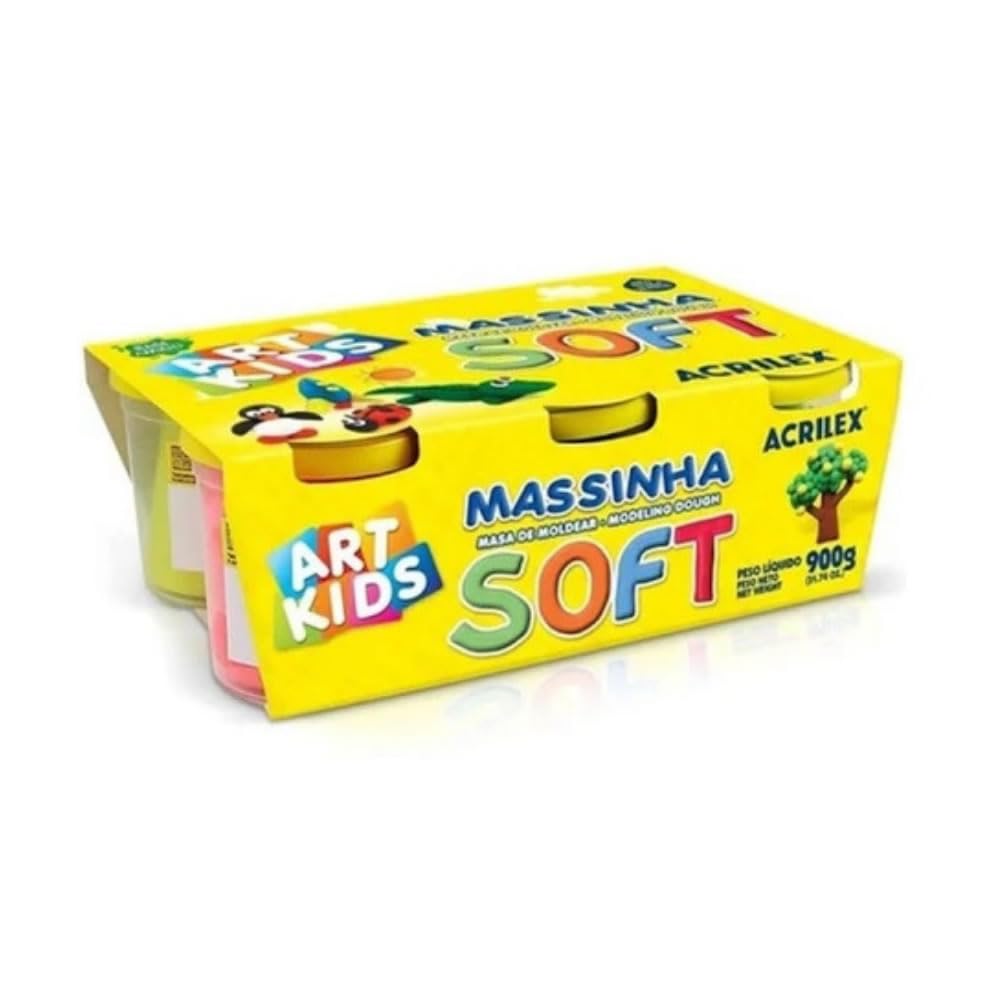 Acrilex Massinha Modelar Soft — 6 Potes