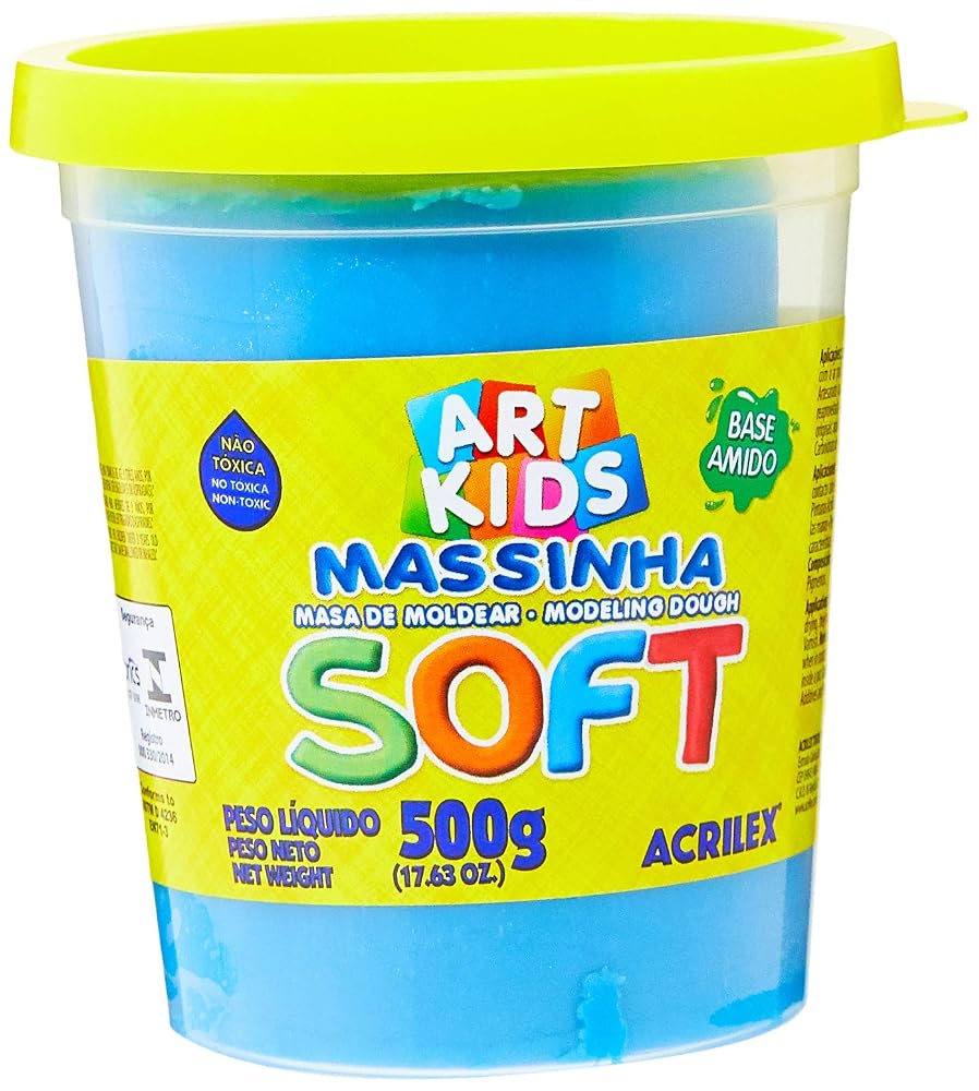 Acrilex Soft Massa de Modelar — Pote 500 g Azul