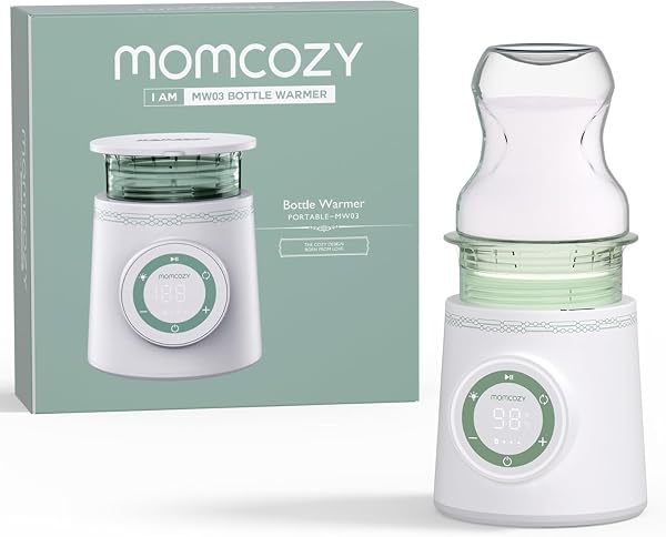 Aquecedor de Mamadeira Portátil Momcozy com Controle Inteligente de Temperatura