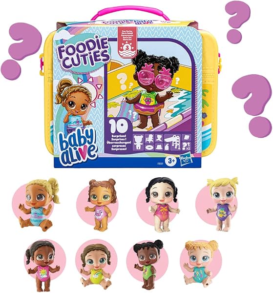 Baby Alive Foodie Cuties Série 2 — Boneca Surpresa com Acessórios, 7,5 cm
