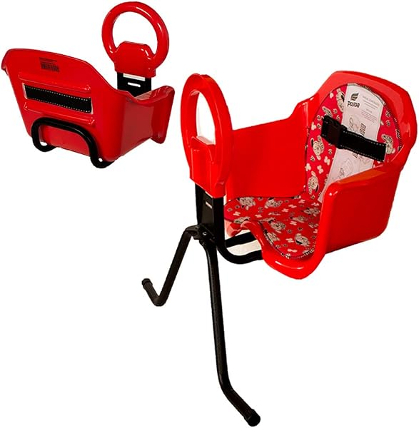Cadeira de Bicicleta Dianteira Frontal Cadeirinha Luxo Pojda (Vermelho)