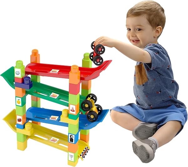 Dismat Rampa Maluca Blocolândia com Carrinhos MK367 (34 peças)