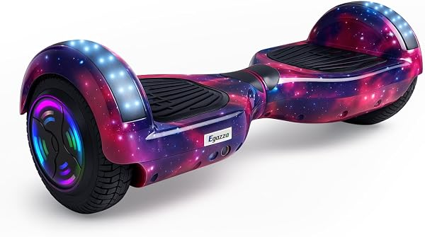 Egazza K5 Hoverboard Chama Vermelha, Scooter de Equilíbrio 6,5" com Bluetooth e Luzes LED para Crianças e Adolescentes