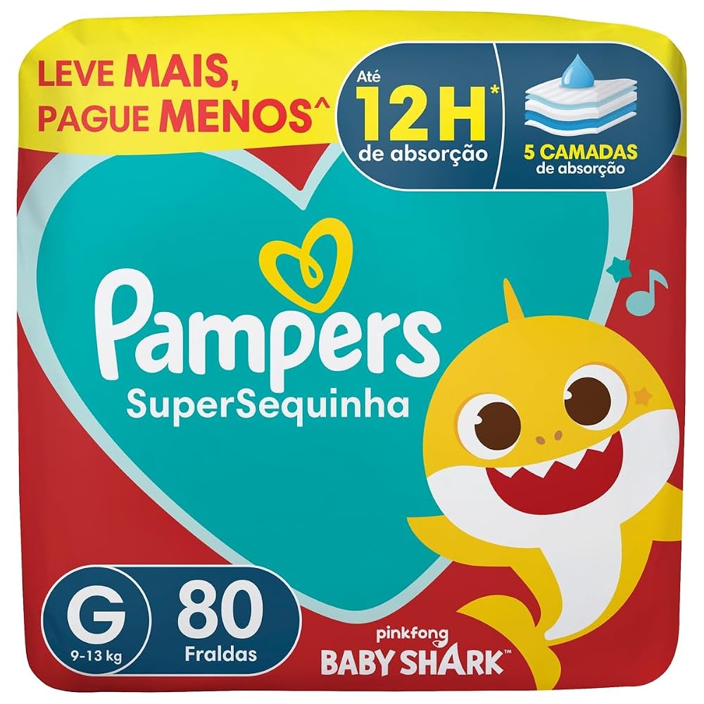 Fralda Pampers Supersequinha Tamanho G – 80 Unidades