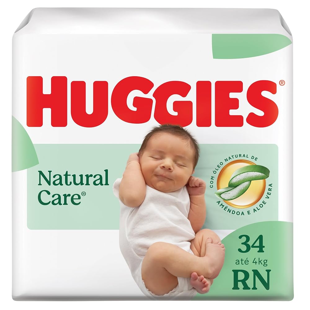 Huggies Fralda Descartável Premium Natural Care RN — 34 Un