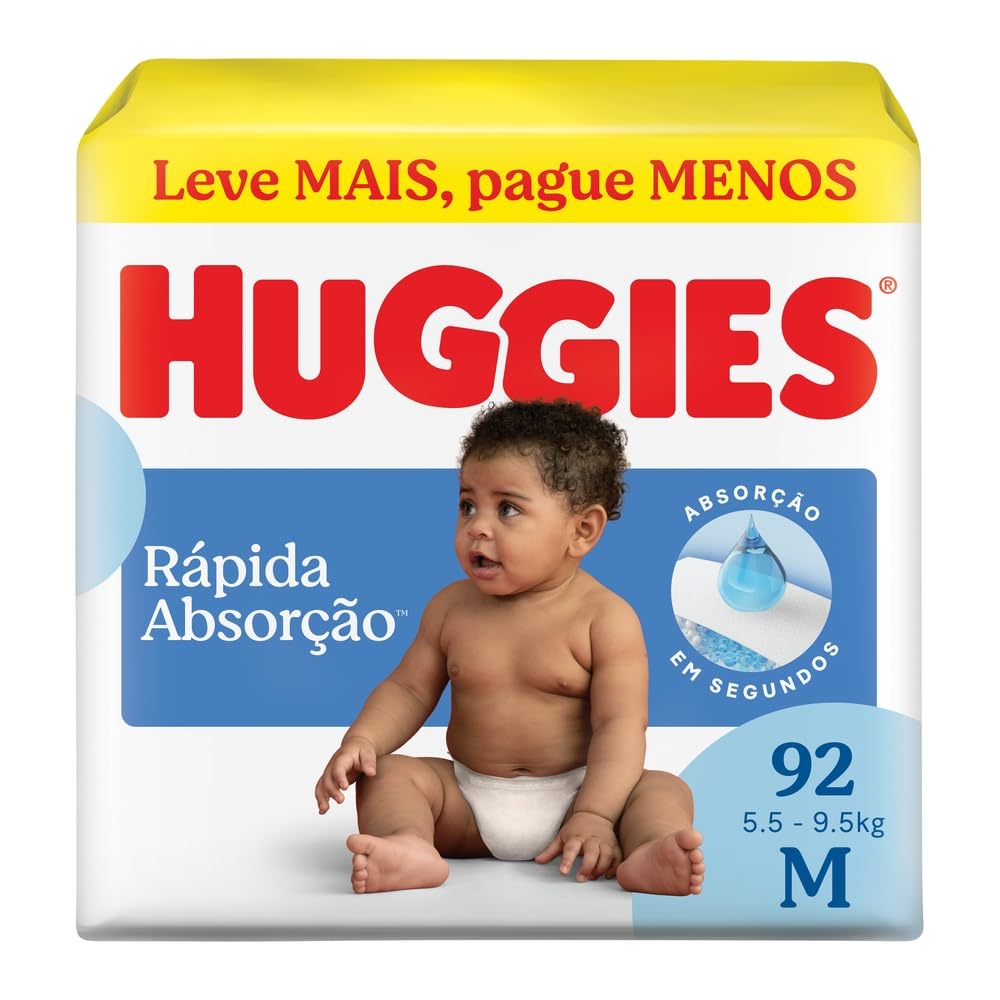 Huggies Fralda Tripla Proteção M – 92 Unidades