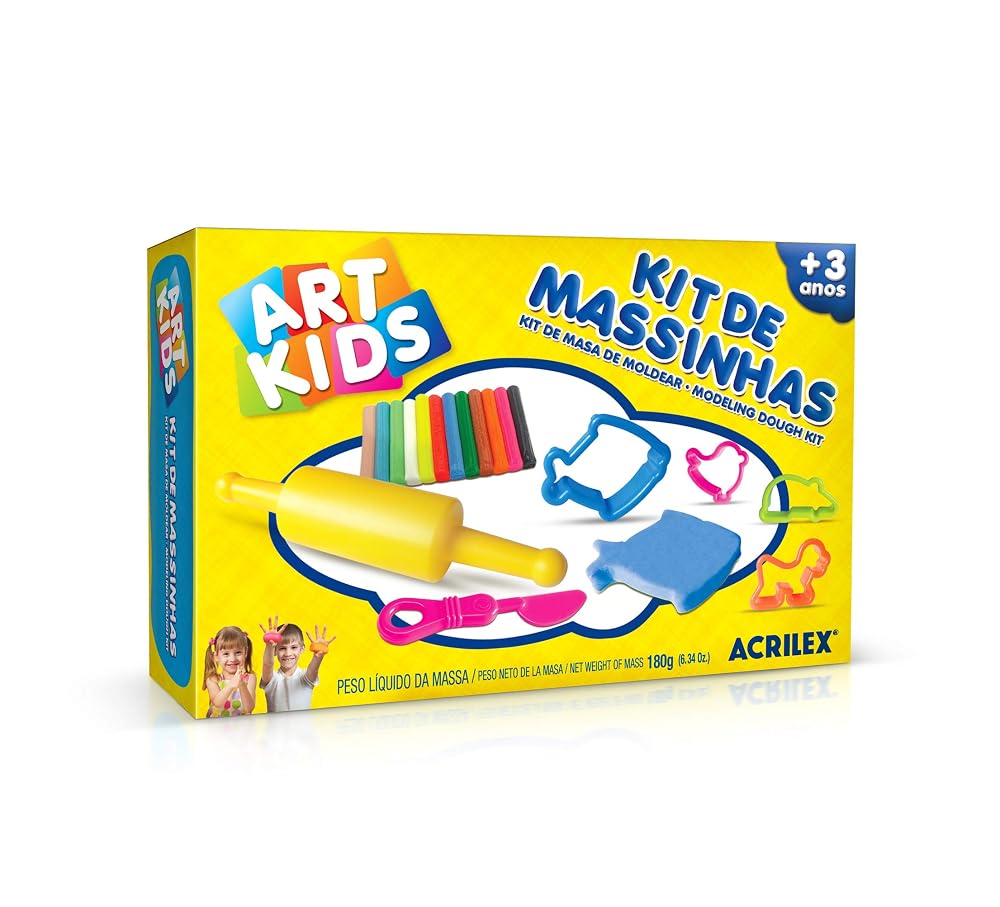 Kit de Massinhas 2 Infantil Acrilex — 180 g com Moldes