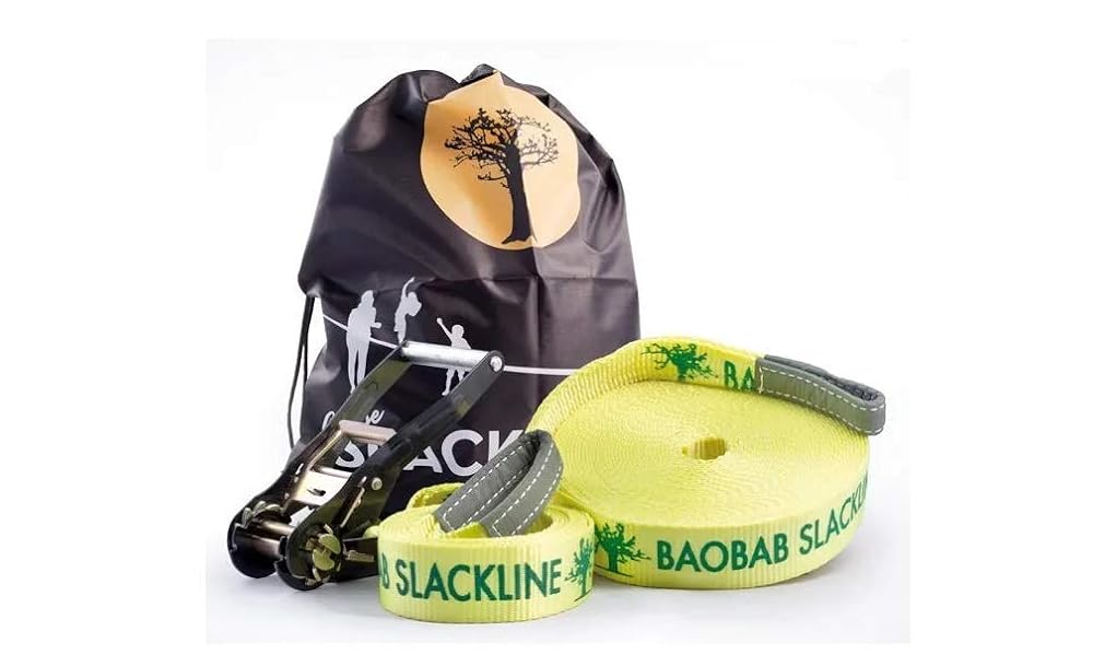 Kit Slackline Cruise Cinta 13 Metros Alça Catraca e Bolsa