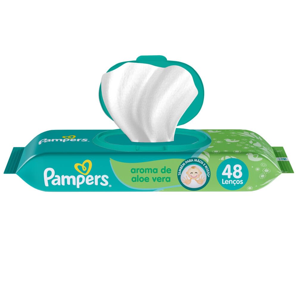 Lenços Umedecidos Pampers Aroma de Aloe Vera — 48 Unidades