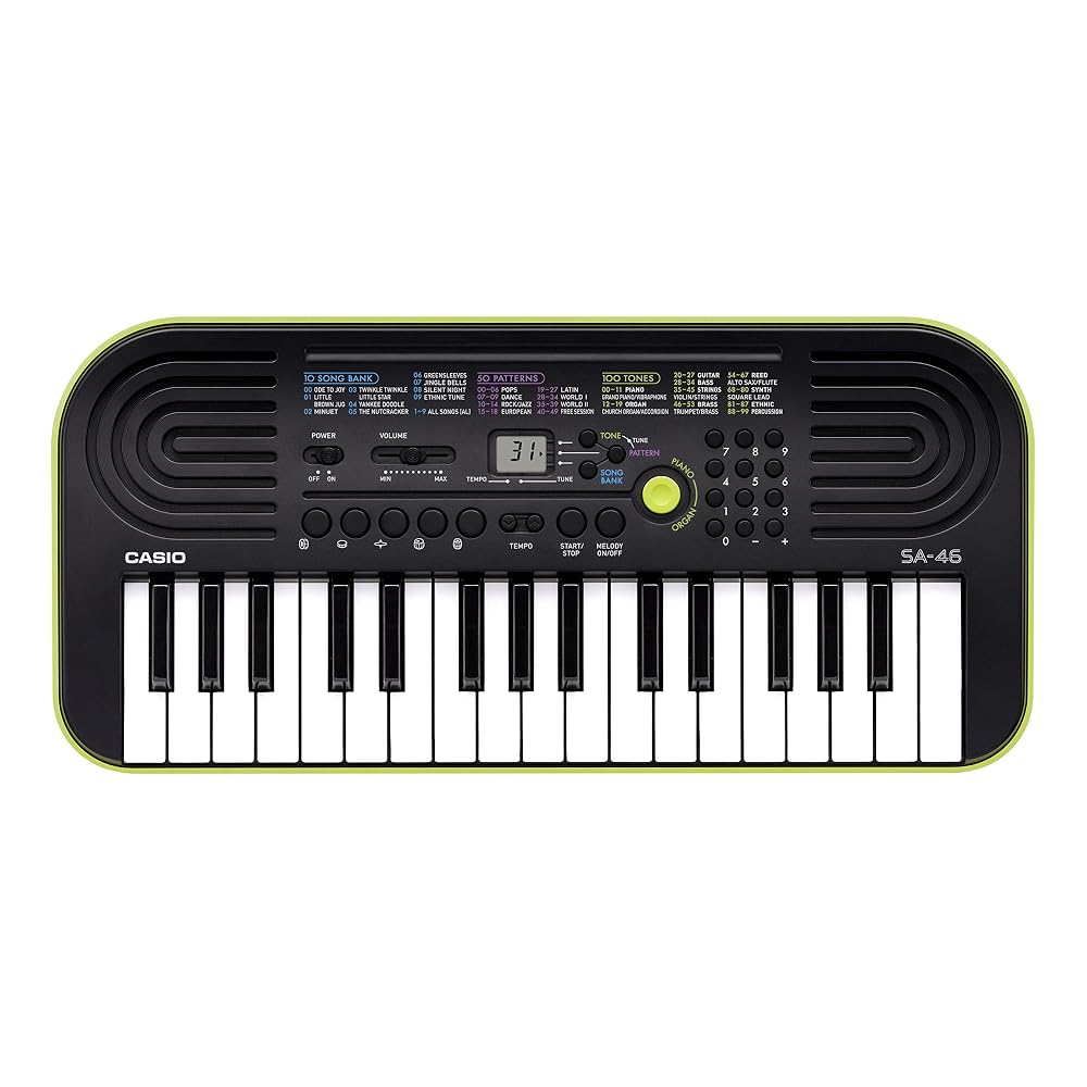 Mini Teclado Casio SA-46 32 Teclas com 100 Timbres e 50 Ritmos