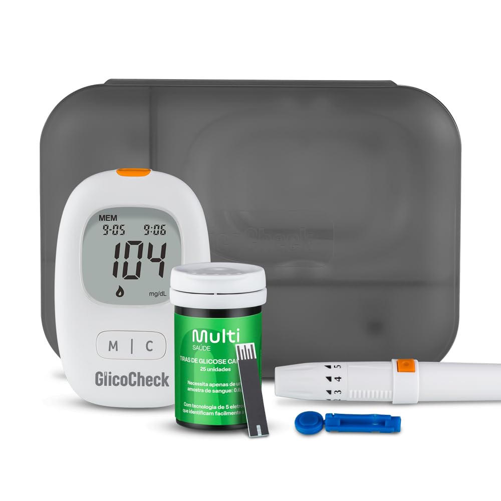 Monitor de Glicemia GlicoCheck Care Plus Multi Saúde HC487