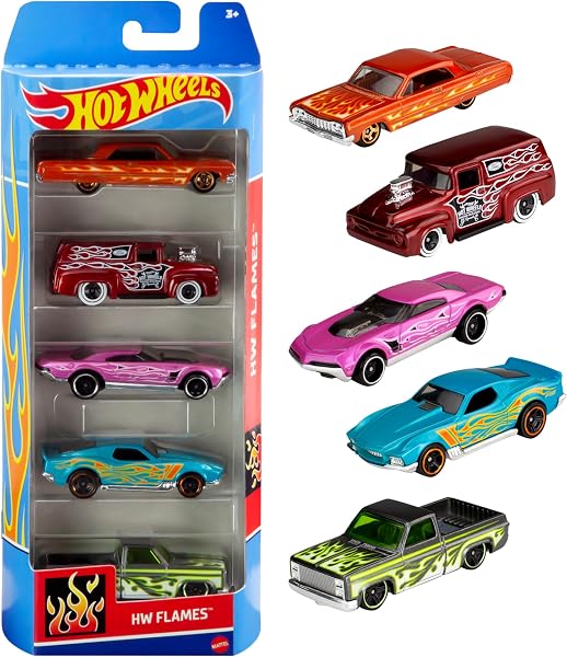 Pacote com 5 Carrinhos Sortidos Hot Wheels Mattel Multicor