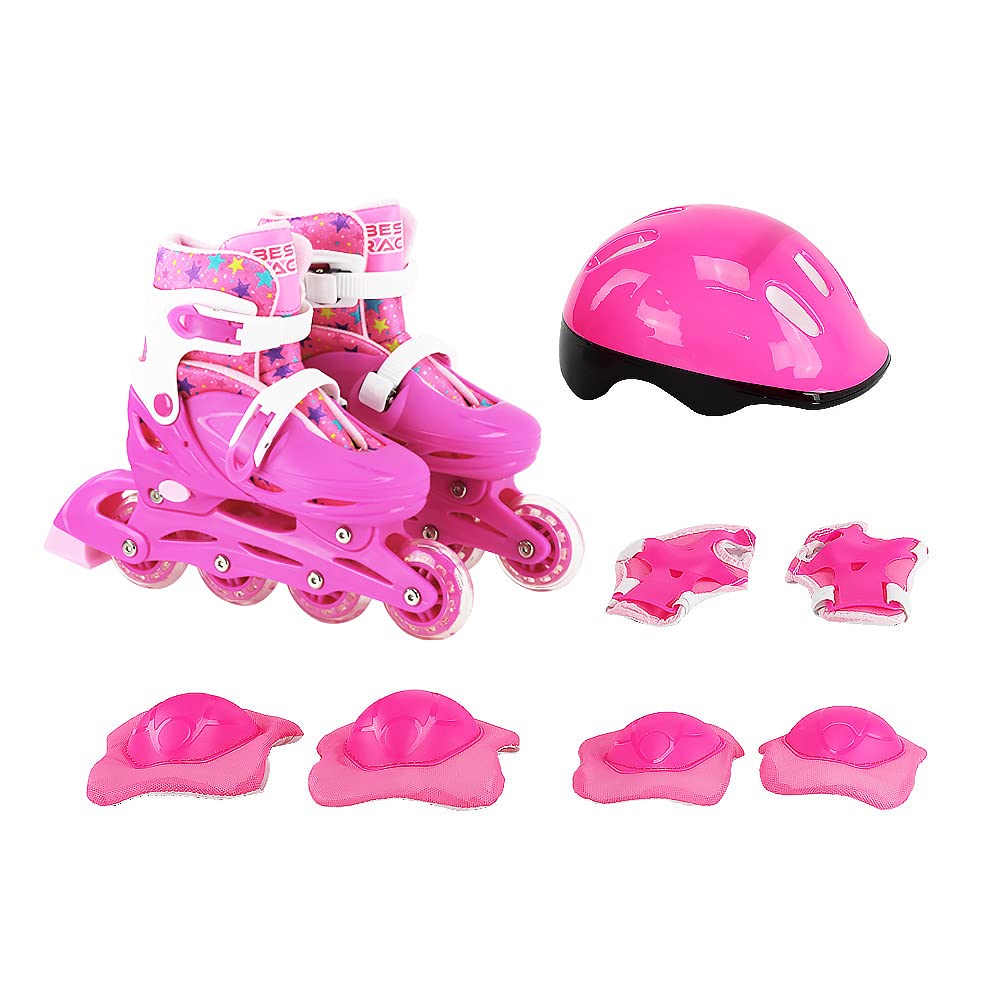 Patins Infantil 4 Rodas Quad Ajustável com Kit de Proteção Unitoys