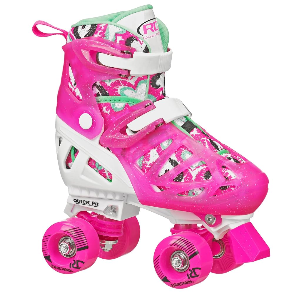 Patins Quad Feminino Roda de Uretano 54mm (Rosa/Roxo)