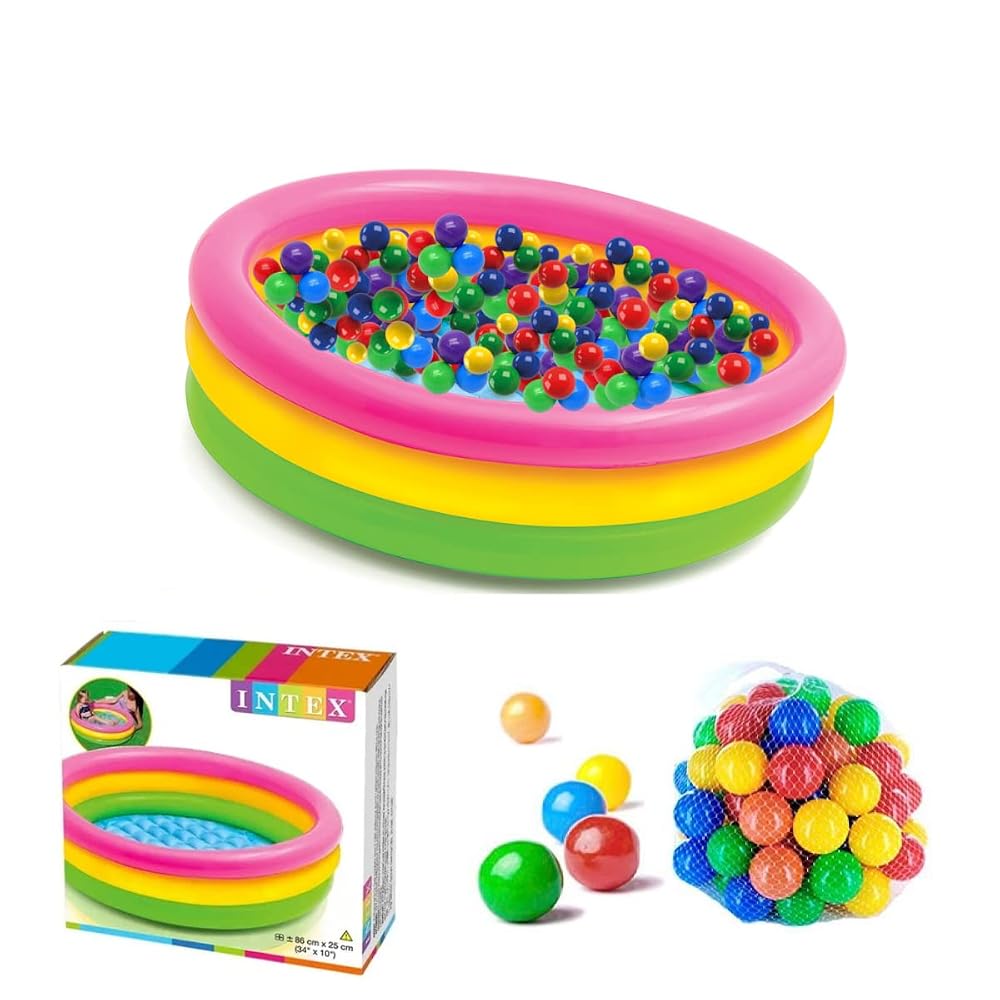 Piscina de Bolinha 80 Litros Colorida + 100 Bolinhas