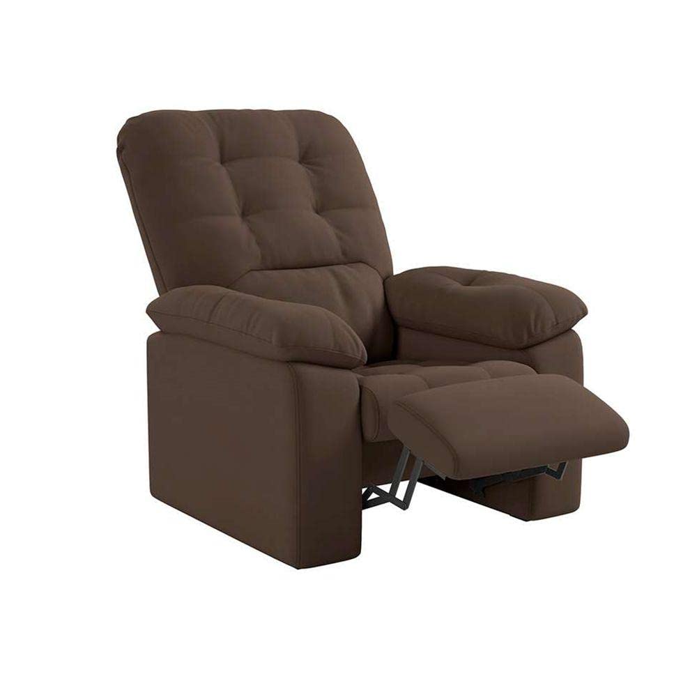 Poltrona do Papai Reclinável Suede Veludo Estoril Marrom – Besthouse