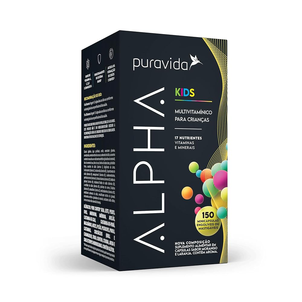 Puravida Alpha Kids — 150 Minicápsulas Mastigáveis