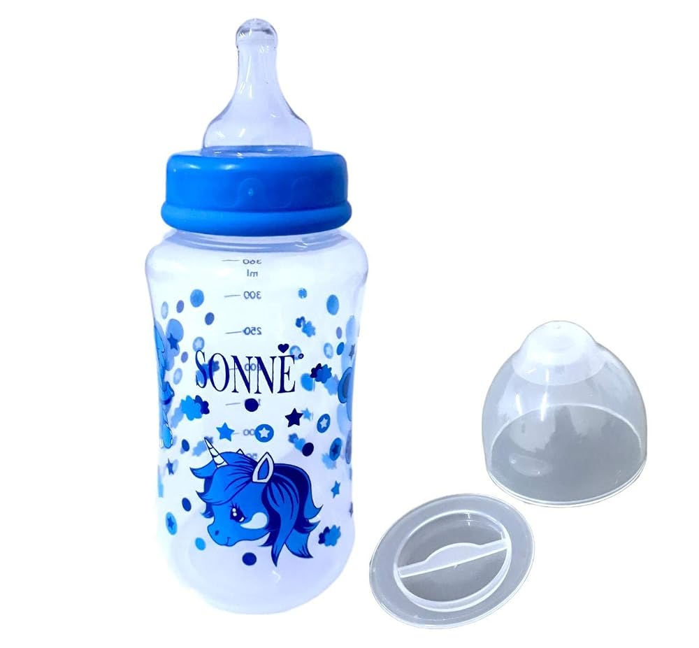 Sonne Mamadeira Premium Boca Larga 360ml Azul