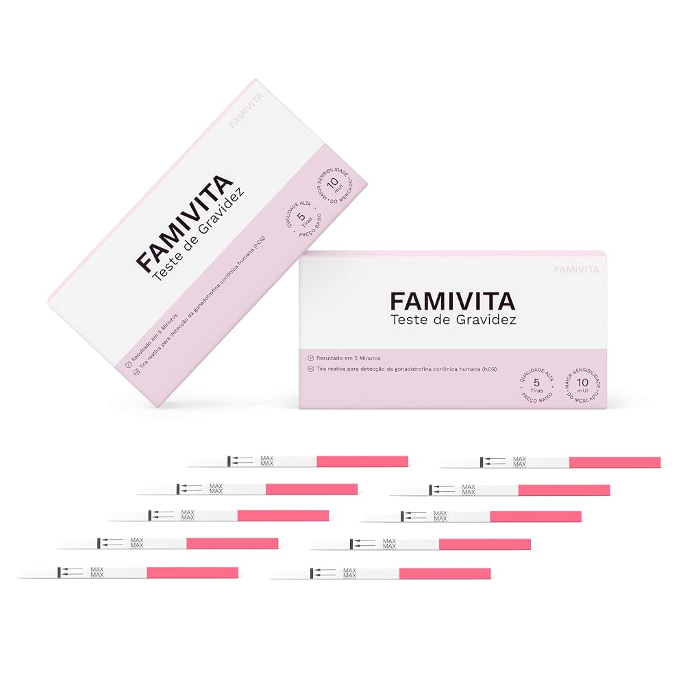 Teste de Gravidez Famivita — Detecta o positivo antes do atraso (10 Testes)