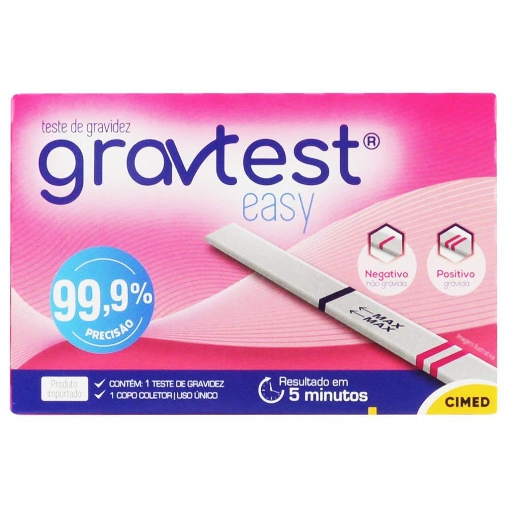 Teste de Gravidez GravTest Easy 99,9% Precisão — Cimed