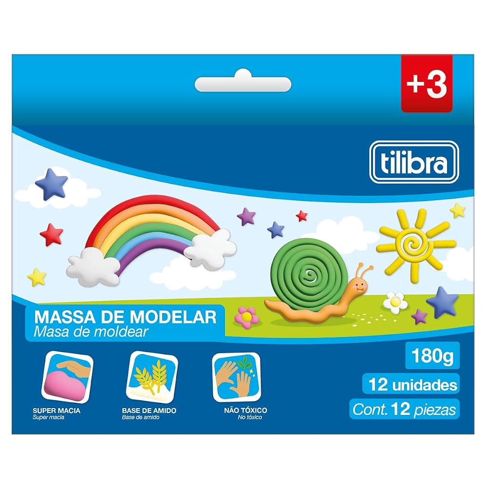 Tilibra Massa para Modelar Macia Académie — 12 Cores 180 g