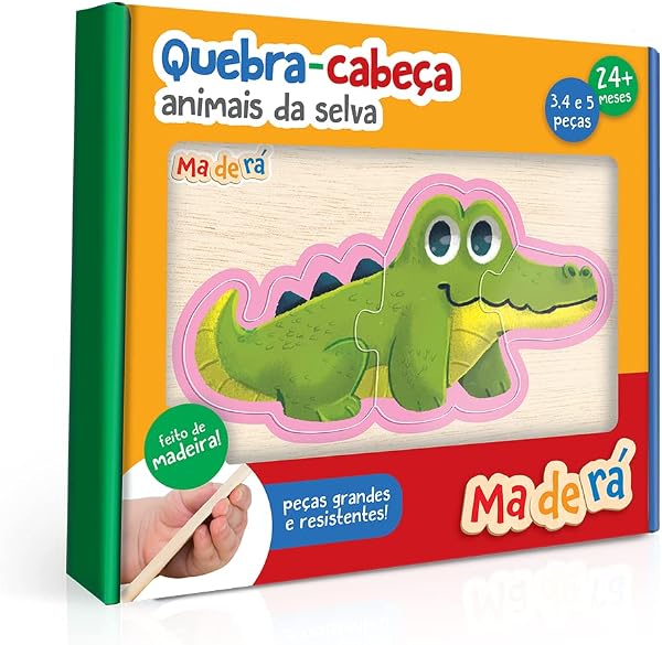 Toyster Quebra-Cabeça Progressivo Animais da Selva — Maderá (3, 4 e 5 peças)