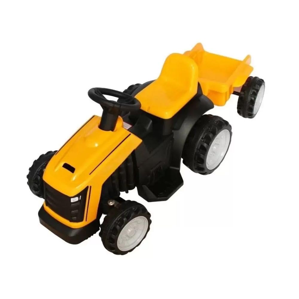 Trator Elétrico Amarelo 6V com Reboque Bang Toys