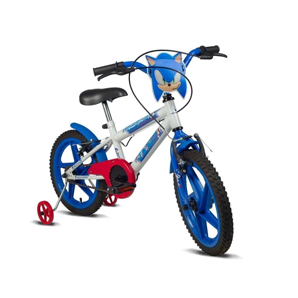Verden Bicicleta Infantil Sonic Aro 16 Branca e Azul com Rodinhas