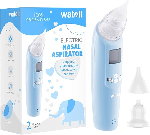 Watolt Aspirador Nasal Elétrico para Bebê — Bateria AA, LCD, Músicas